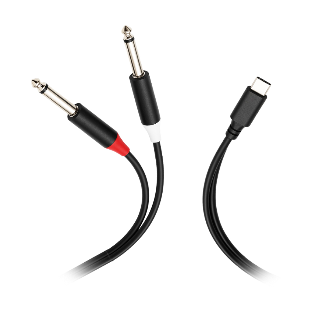 CABLE 2 PLUG (TS) A USB C NEBRASKA 1.8 METROS