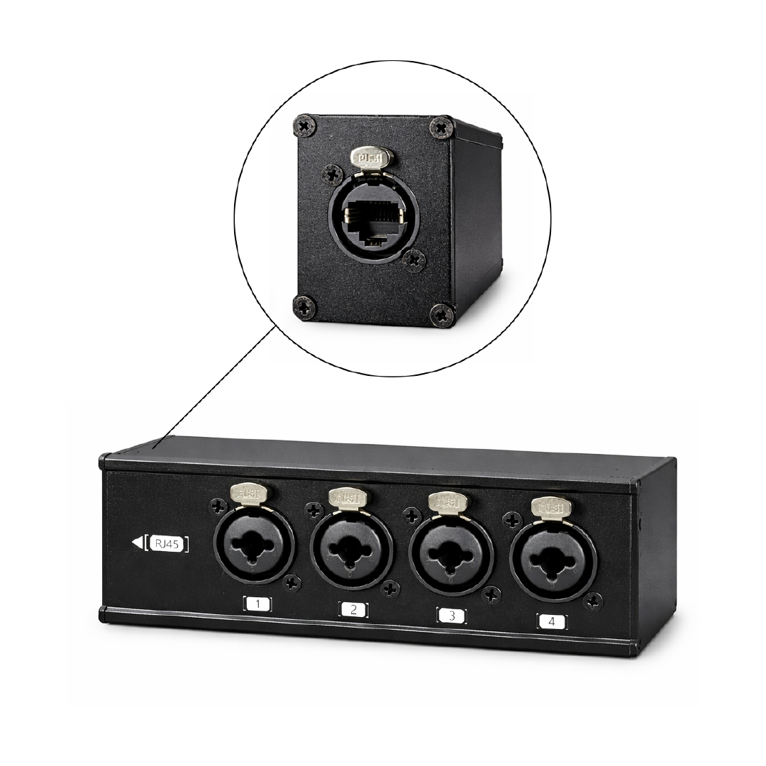MULTIPAR DIGITAL METÁLICO 4 XLR COMBO A RJ45 NEBRASKA